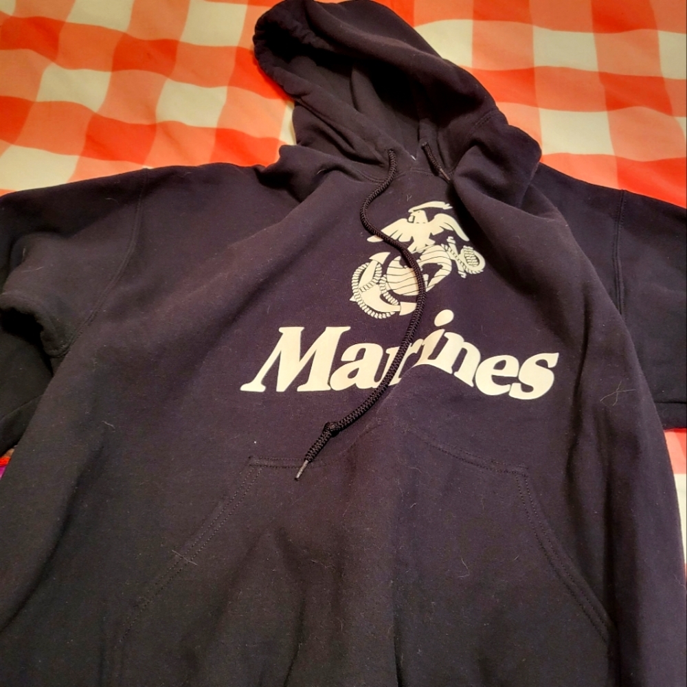 Men's  Heavy Duty Hooded  United States Marines Sweatshirt